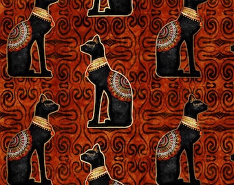 Egyptian Cats Pharoah Dan Morris Quilting Treasures Fabric