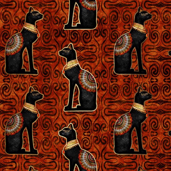 Egyptian Cats Pharoah Dan Morris Quilting Treasures Fabric