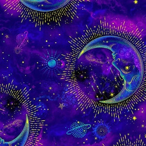 Tapestry Galaxy Moon Cosmos Chong-A Hwang Timeless Treasures Fabric