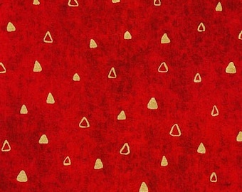 Klimt Gold Diamonds on Red Kaufman Fabric