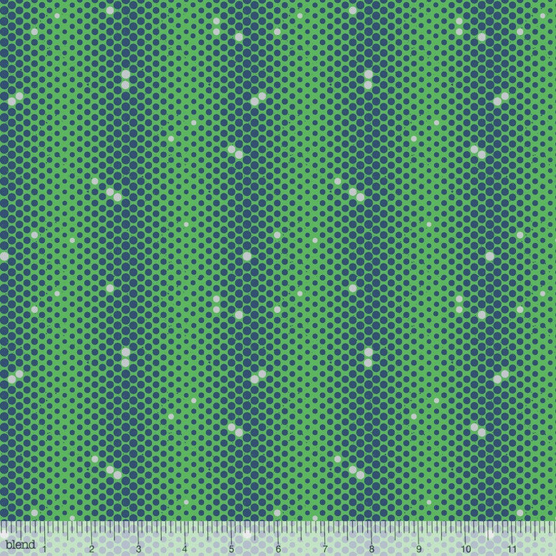 Comic Dot Green Blue Blend Fabric image 1