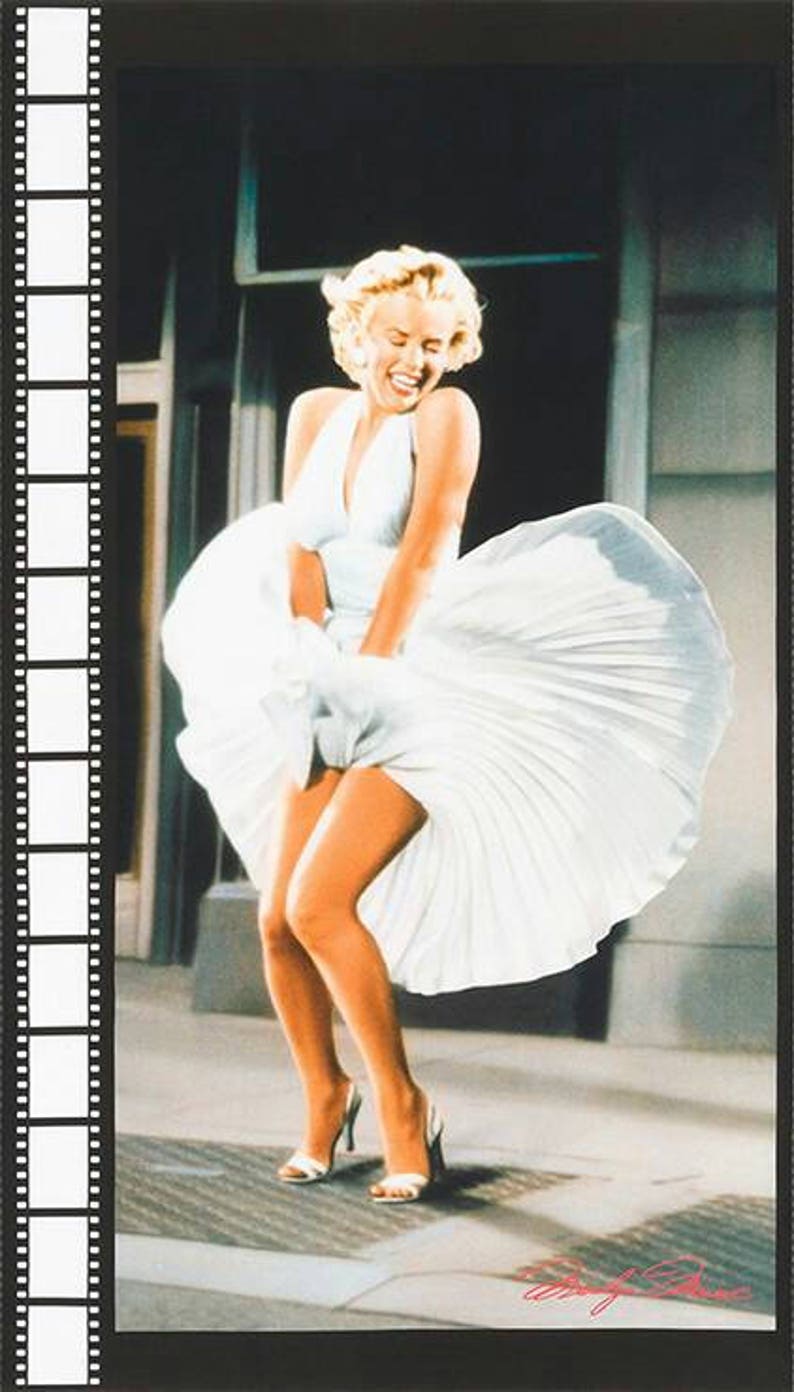 Marilyn Monroe Iconic White Dress Kaufman Fabric Panel | Etsy
