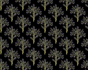 Metallic Trees Black Gold Chong-A Hwang Timeless Treasures Fabric