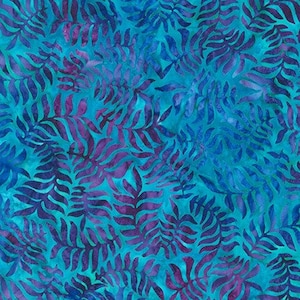 Batik Blueberry Leaves Lunn Studios Robert Kaufman Fabric