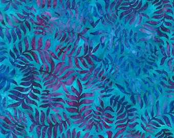 Batik Blueberry Leaves Lunn Studios Robert Kaufman Fabric