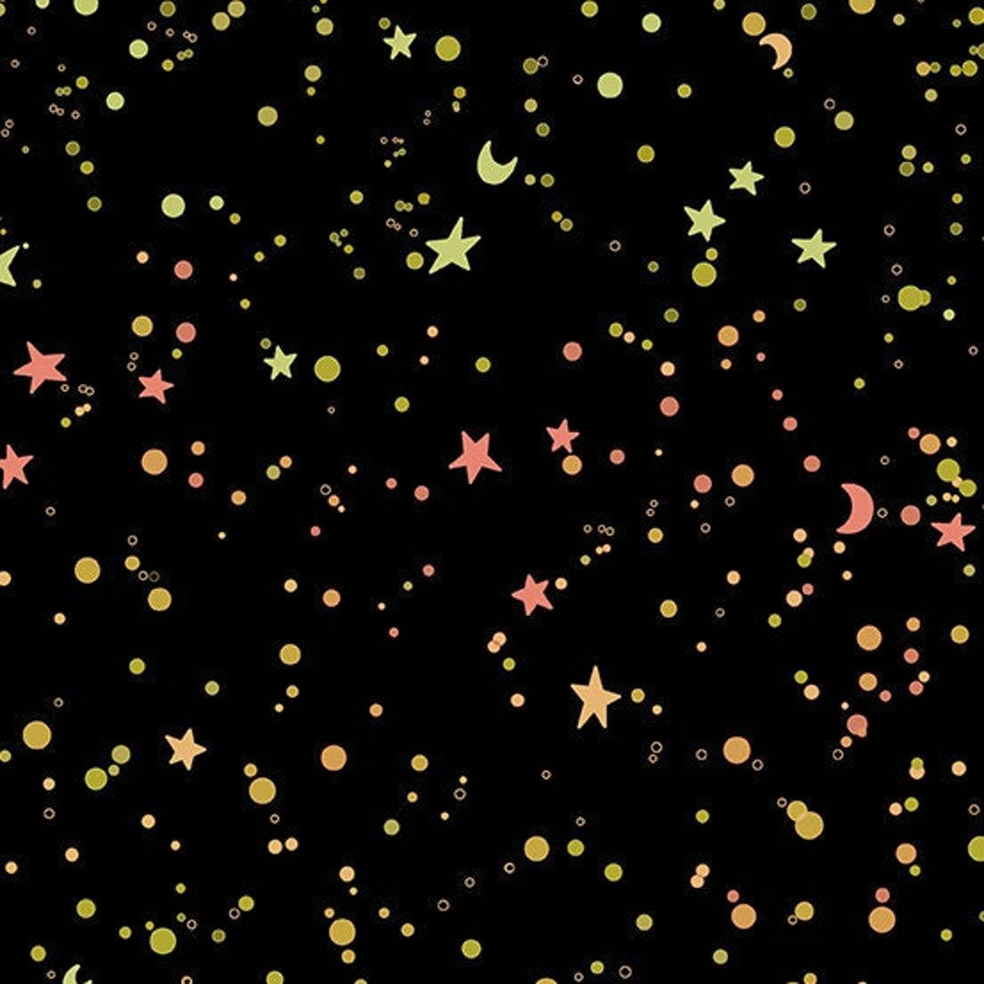 Star Splatter Black Night Astrologika Eye Candy Andover Fabric - Etsy