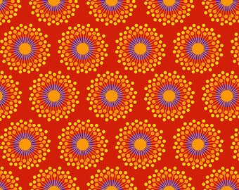 Gloriosa Garden Flower Pop Red - Jane Sassaman - PER QUARTER METRE Gloriosa Garden Flower Pop Red - Jane Sassaman - PER QUARTER METRE