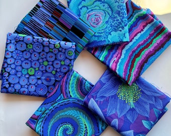 Kaffe Fassett Blue Fabric Fat Quarter 6 pack