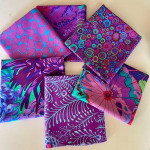 Kaffe Fassett Purple Fabric Fat Quarter 6 pack