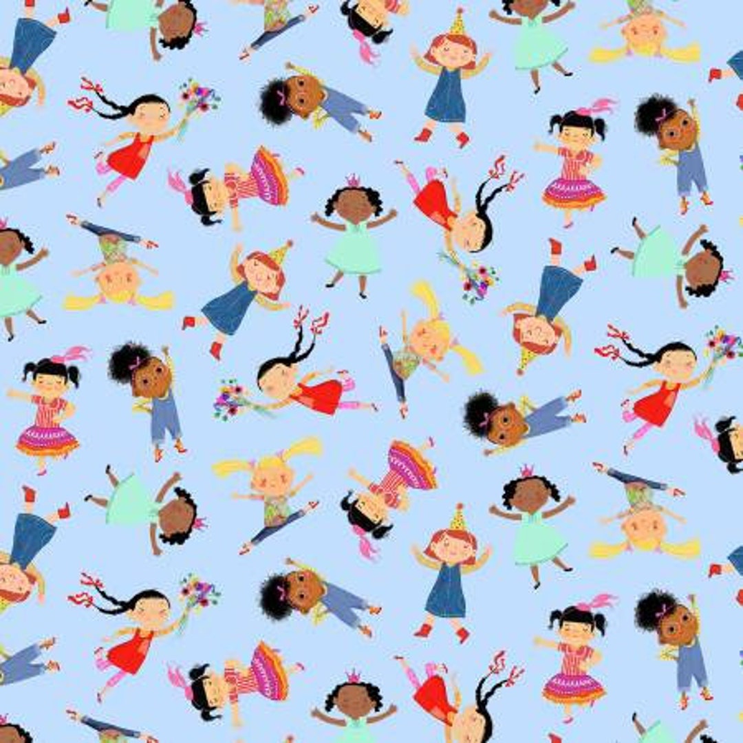Dream Girls Blue Michael Miller Fabric - Etsy