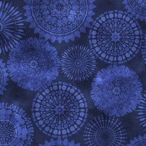 Blue Watercolor Medallions Wilmington Fabric