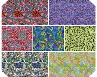 Kaffe Fassett x Morris & Co. Bold Fat Quarters 7 piece Free Spirit Fabric