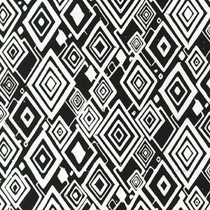 Batik Geo Brights Black and White Lunn Studios Robert Kaufman Fabric