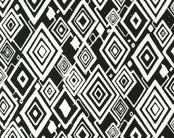 Batik Geo Brights Noir et Blanc Lunn Studios Robert Kaufman Tissu