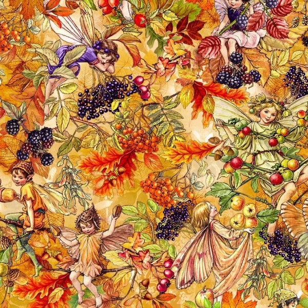 Saffron Very Berry Fairy Flower Fairy Cicely Mary Barker Michael Miller Fabric