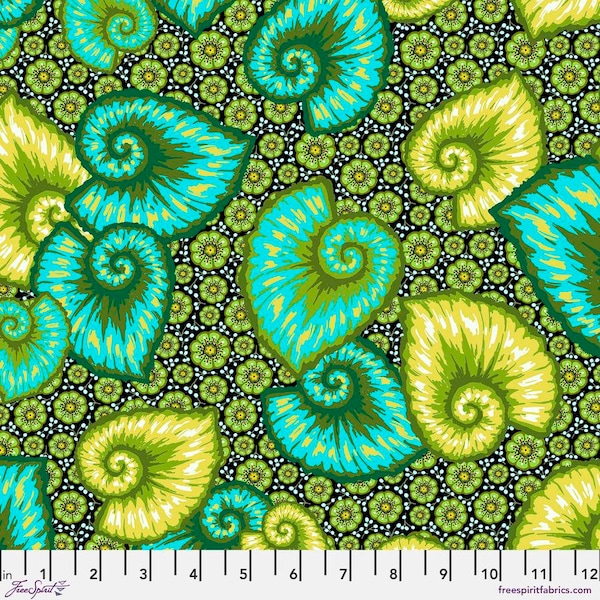 Begonia Green Tropicalism Odile Bailloeul Free Spirit Fabric