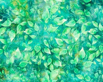 Valencia Leaves Light Green Dan Morris Quilting Treasures Fabric