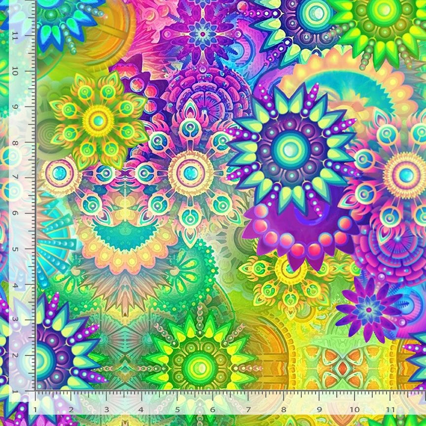 Abstract Kaleidoscope Multicolor Timeless Treasures Fabric - Etsy