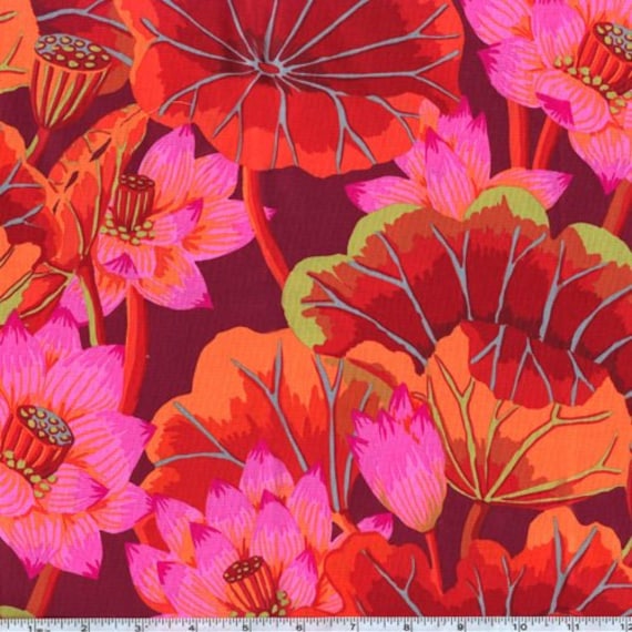 Kaffe Fassett Red Lake Blossoms Flowers Free Spirit Fabric