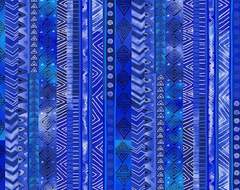 Laurel Burch Basic Stripe Blue Clothworks Fabric