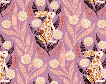 Blooming Revelry Rabbits Purple Juliana Tipton Cloud9 Fabric