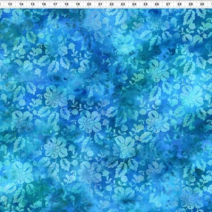 Prism Peony Blue Digital Jason Yenter In the Beginning Fabric