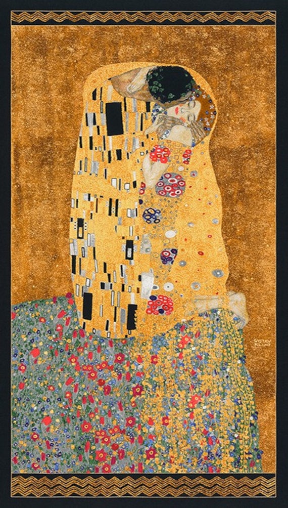 Buy The Kiss Gustav Klimt Art Kaufman Fabric Panel Online in India 
