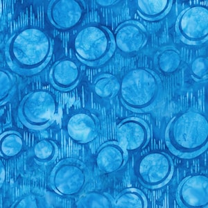 Tecido Batik Bubbles Cerulean Blue Lunn Studios Robert Kaufman