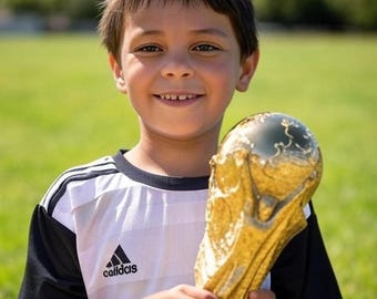9.5" Soccer Cup Replica Trophy: 3D Printed Award, Made in Texas - Soccer Fan Party