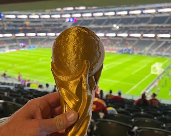3D Printed Gold Soccer Trophy Replica – 6" Cup Award, Detailed Futbol - Soccer Fan Party Favor