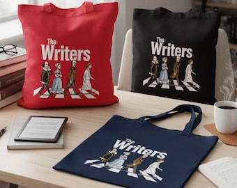 Tote letteraria in cotone biologico | Scrittori stile Abbey Road