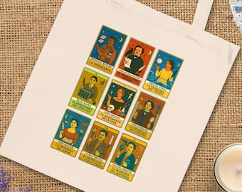 Tote Bag Tarot Literario | Bolsa de Tela Libros | Escritores Clásicos | Regalo Amantes Lectura | Bolsos Originales