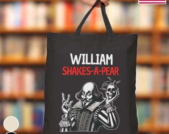 William Shakes-a-pear Literary Tote – Shakespeare Pun with Playful Bookish Humor