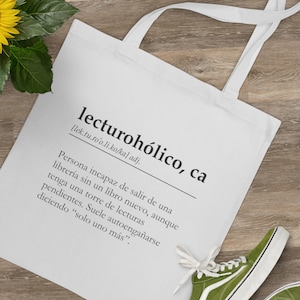 Bolsa de Tela Lecturohólico, Tote Bag para Amantes de la Lectura y Escritura, Regalo Divertido para Lectores, Accesorio Literario, Humor