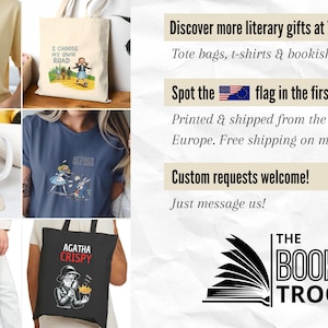 Puede incluir: Colecci&oacute;n de productos con tem&aacute;tica literaria, que incluye camisetas, bolsas de mano y una taza. Las camisetas presentan dise&ntilde;os como "Rebel Characters Book Club" y Alicia en el Pa&iacute;s de las Maravillas. Las bolsas muestran "I Choose My Own Road" y "Avery's Banned Books".