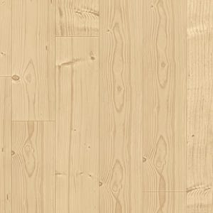 Może przedstawiać: Zbliżenie jasnej drewnianej podłogi z pionowymi deskami. Widoczne usłojenie drewna, z sękami i odcieniami. Deski mają naturalny, neutralny kolor, odpowiedni do różnych stylów wystroju wnętrz.