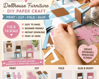 Printable Miniature Paper Chairs, Birthday Party Theme