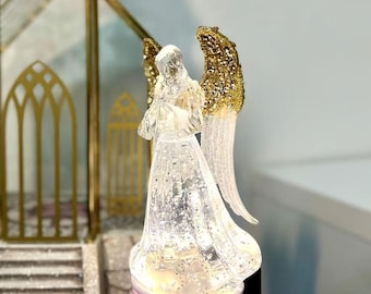 Angel Plug in Night Light, Crystal LED Night Light, Guardian Angel Decor, Religious Night Light for Bedroom Hallway, Memorial Gift