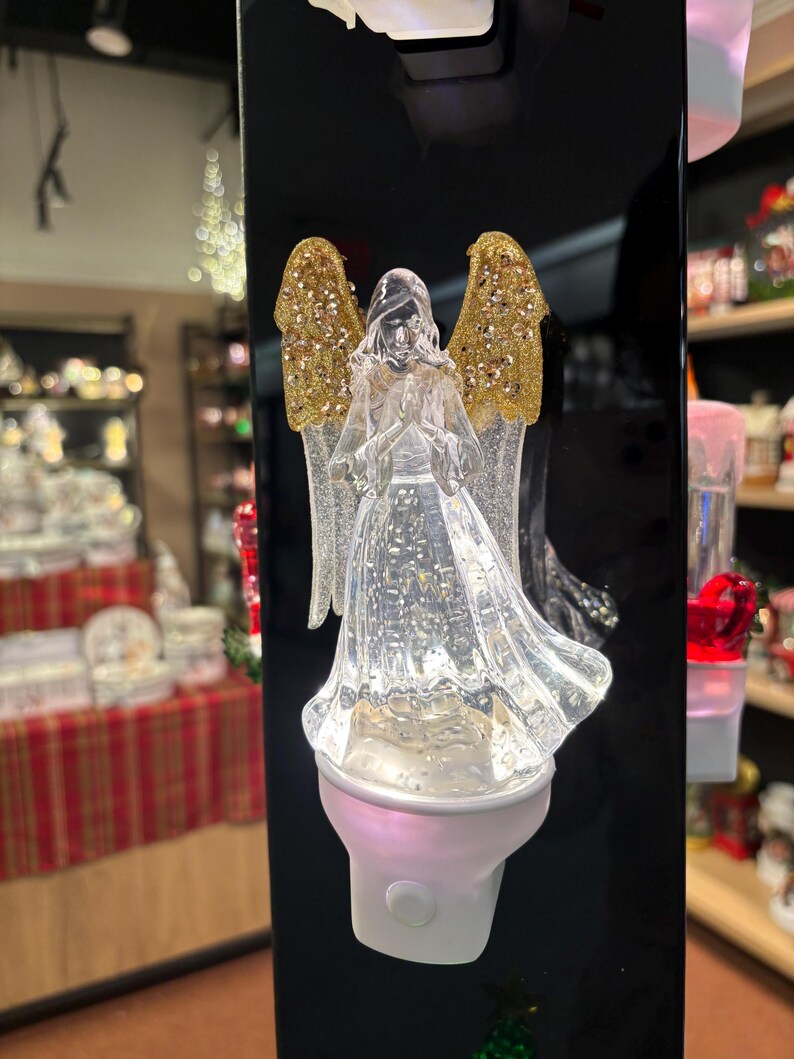 Angel Plug in Night Light, Crystal LED Night Light, Guardian Angel ...
