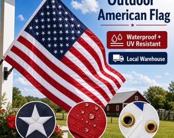 American Flag Garden Flag, Heavy Duty Outdoor Flag, UV Resistant, Sewn Stripes & Stars, Tested 6–9 Month Lifespan, Memorial Day Decor, Mega