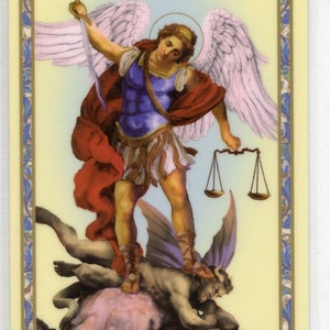Laminated Saint Michael Holy Card