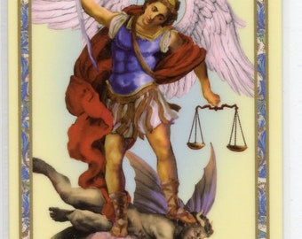 Laminated Saint Michael Holy Card