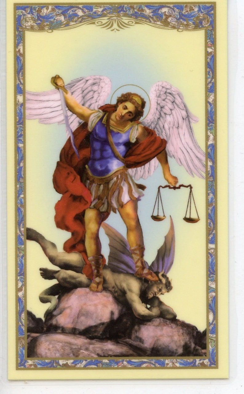 Laminated Saint Michael Holy Card image 1