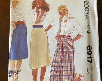 Junior/Teen Skirt Size 13-14 New Uncut, McCall's 6917 Sewing Pattern