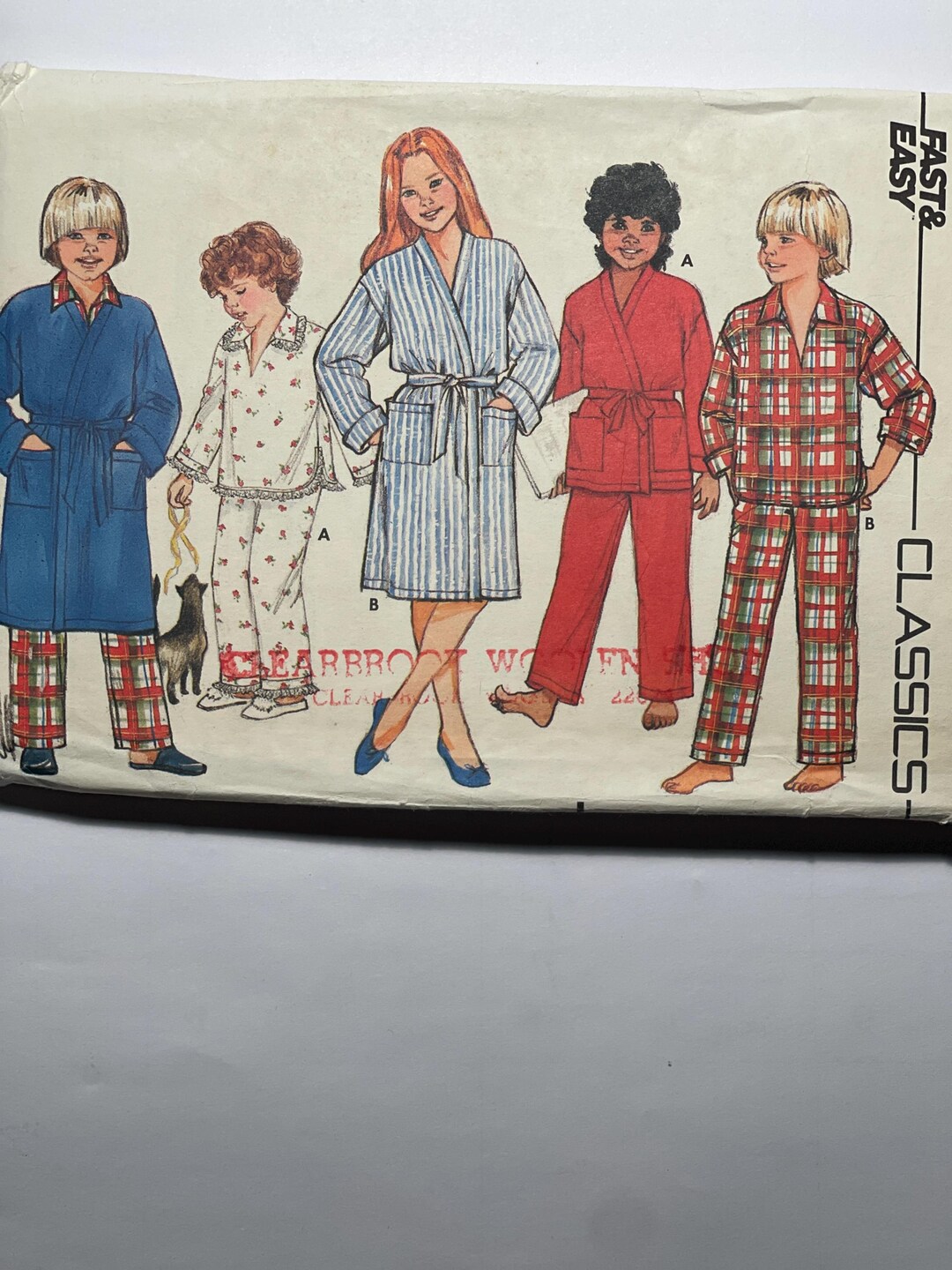 Kids Robe Pattern Size Two New Uncut Size 12-14 Kids Robes & Pajamas Sewing Pattern, Butterick ...