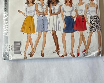 New Uncut Size 10-12 Misses Skirts and Shorts, Butterick 3404 Sewing Pattern