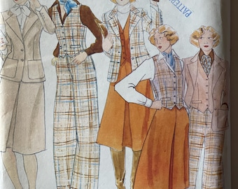 新しい未カットサイズ 8 ミセス ジャケット、ベスト、スカート、パンツの縫製パターン、Butterick 4526