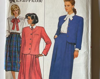 新しい未カットサイズ 10 ミセス ジャケット、スカート、ブラウスの縫製パターン、Butterick 4018