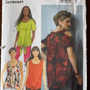New Uncut Size 6-14 Misses Tops and Tunics, Butterick 6057 Sewing Pattern