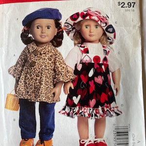 New Uncut 18&quot; Doll Clothes, McCall&#39;s 9030 Sewing Pattern